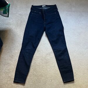J. Crew Women's 9” high rise toothpick Jeans - dark wash